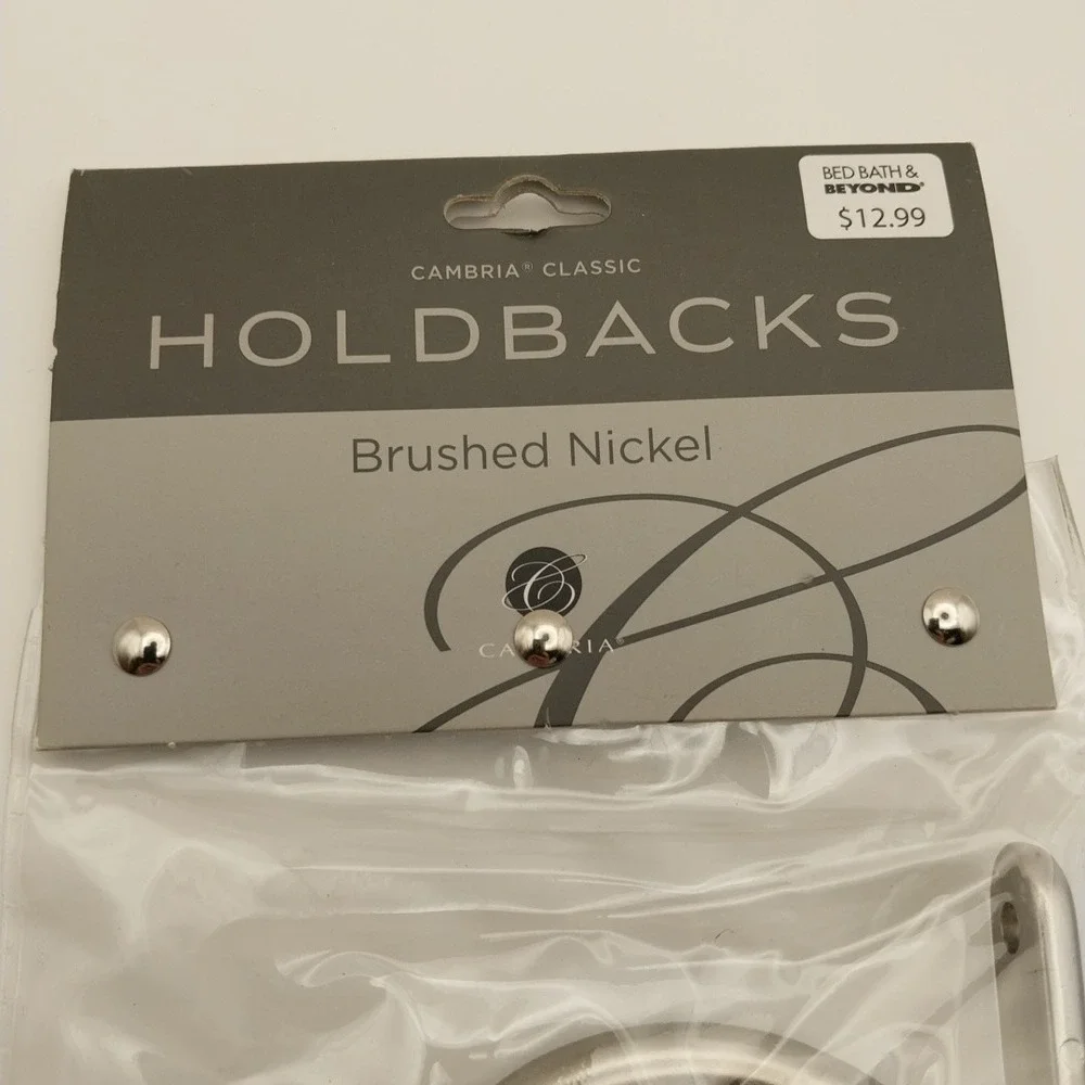 New Cambria Classic Curtain Holdbacks Brushed Nickel 1 Set 210101 BN